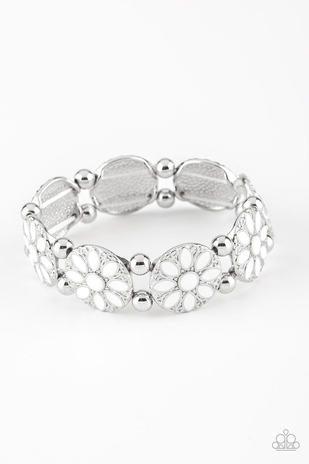 Dancing Dahlias - white - Paparazzi bracelet
