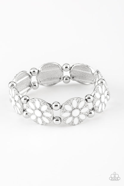 Dancing Dahlias - white - Paparazzi bracelet