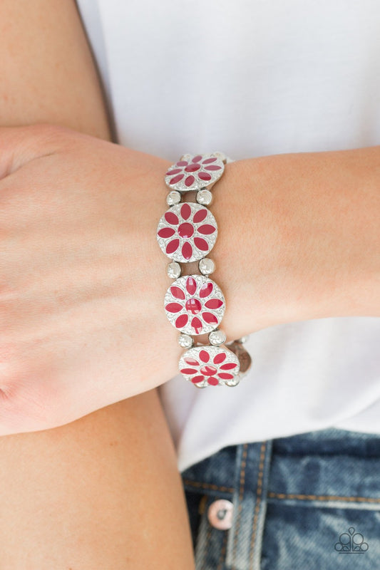 Dancing Dahlias-red-Paparazzi bracelet