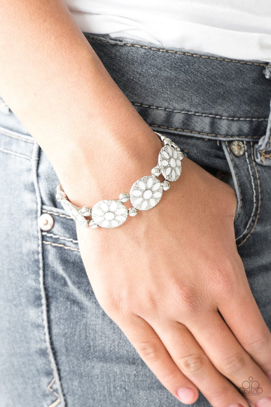 Dancing Dahlias - white - Paparazzi bracelet