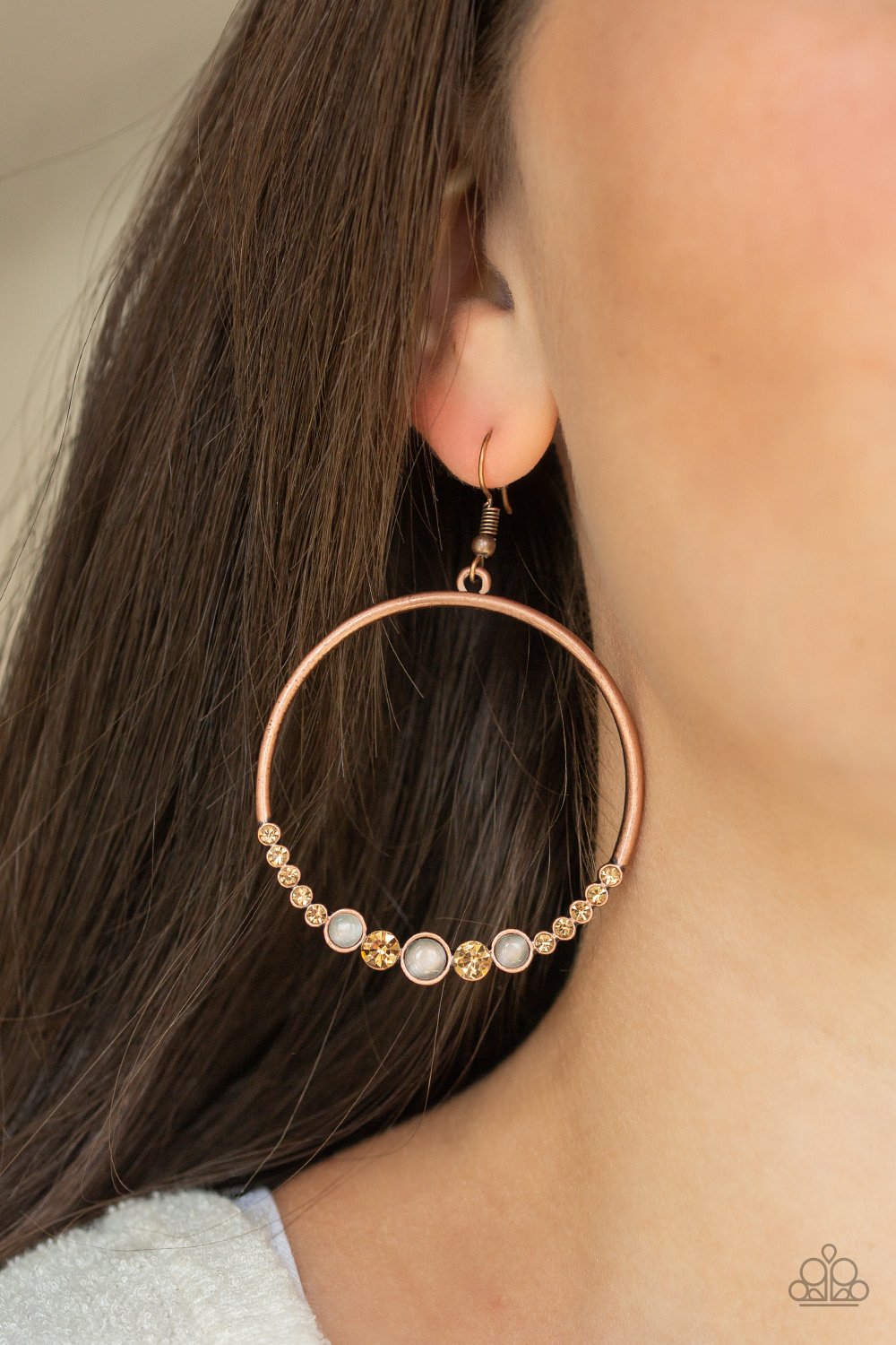 Dancing Radiance - copper - Paparazzi earrings