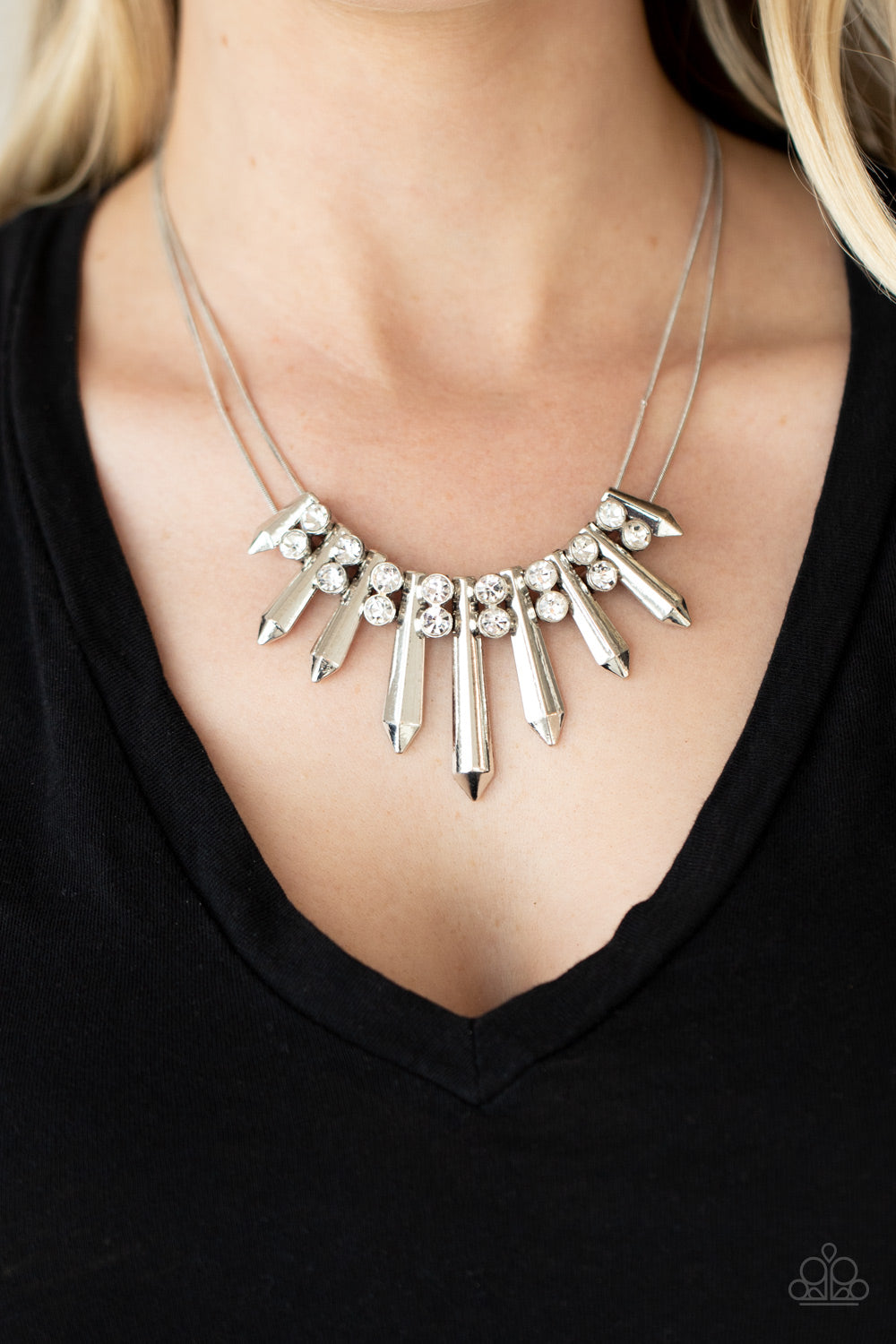 Dangerous Dazzle - white - Paparazzi necklace