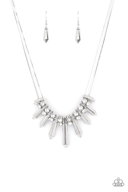 Dangerous Dazzle - white - Paparazzi necklace