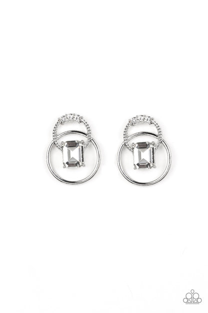 Dangerously Dapper - white - Paparazzi earrings