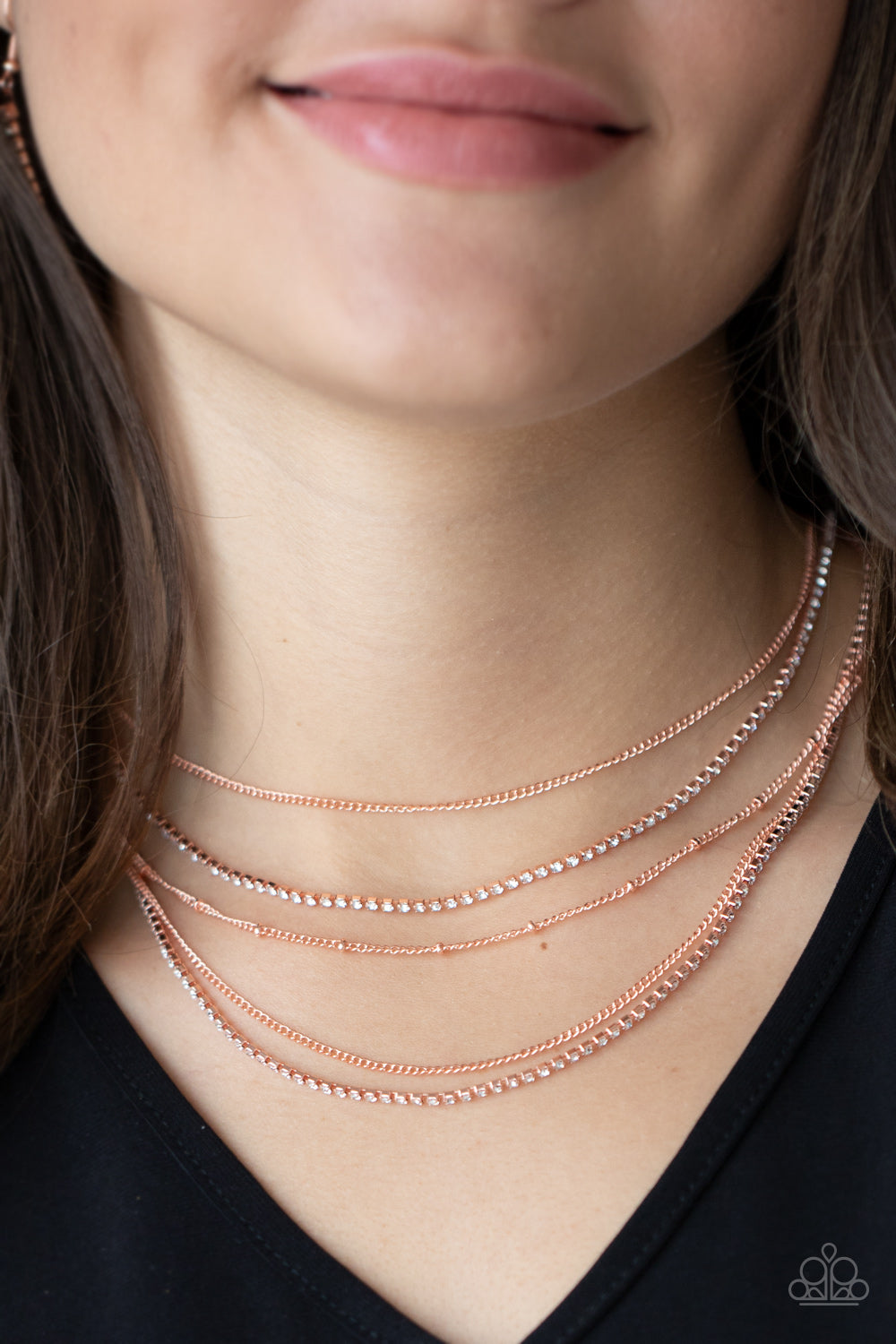 Dangerously Demure - copper - Paparazzi necklace
