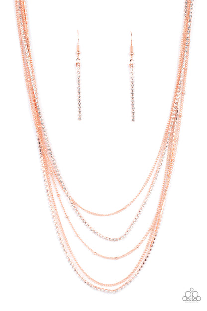 Dangerously Demure - copper - Paparazzi necklace