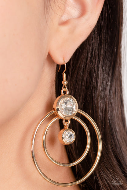 Dapperly Deluxe - gold - Paparazzi earrings