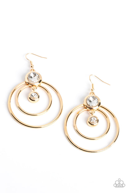 Dapperly Deluxe - gold - Paparazzi earrings