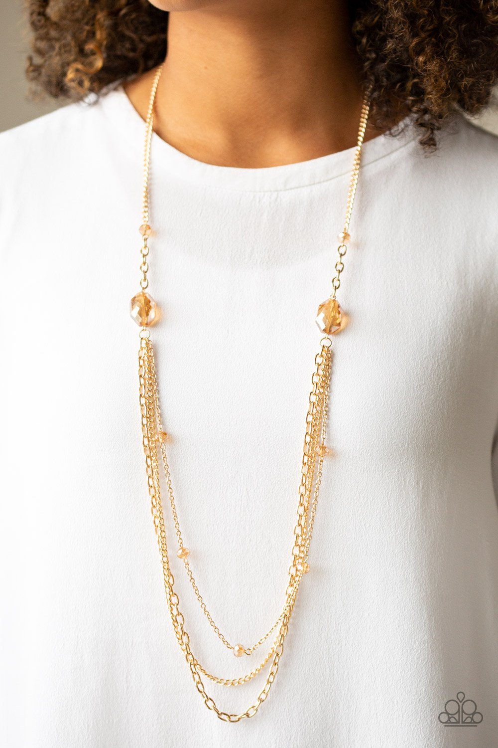 Dare to Dazzle-gold-Paparazzi necklace