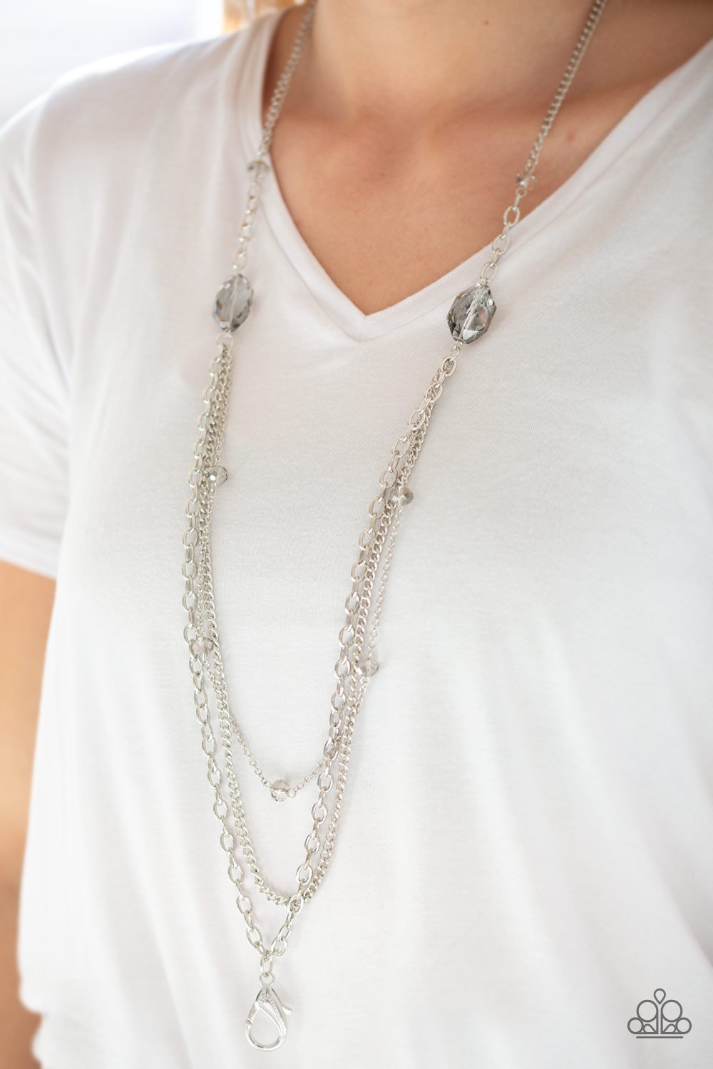 Dare to Dazzle-silver-Paparazzi necklace