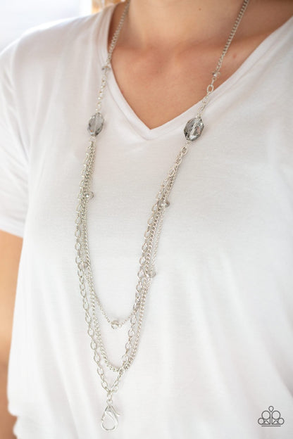 Dare to Dazzle-silver-Paparazzi necklace