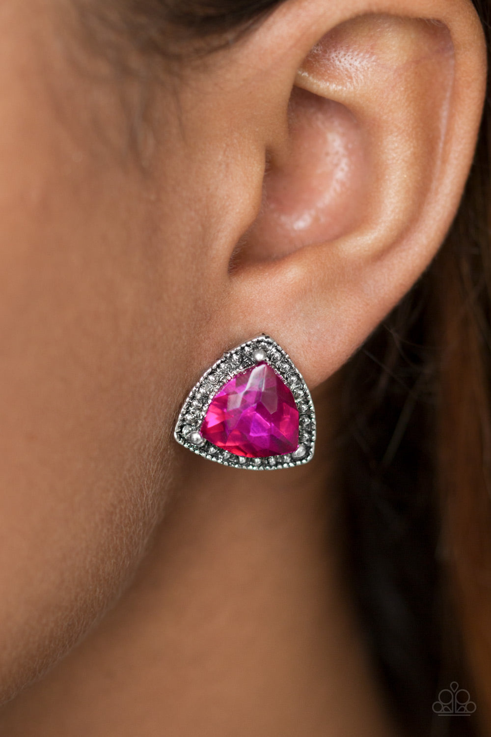 Daringly Duchess - pink post - Paparazzi earrings