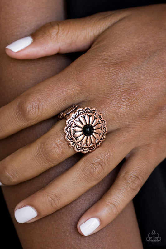 Daringly Daisy-copper-Paparazzi ring