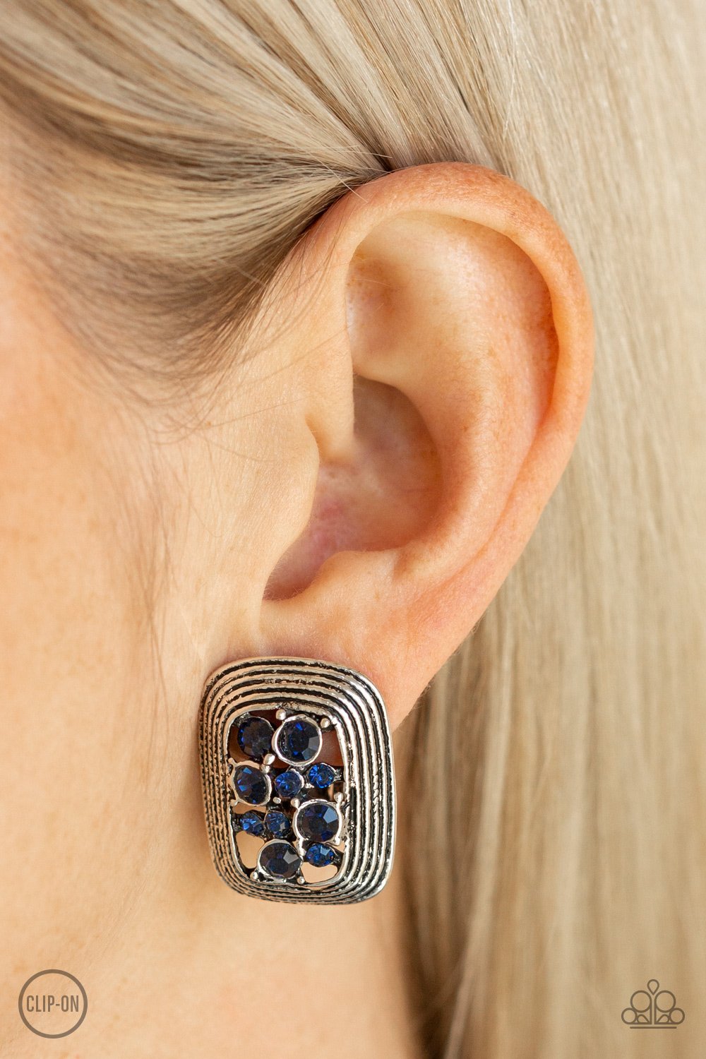 Darling Dazzle-blue-Paparazzi CLIP ON earrings
