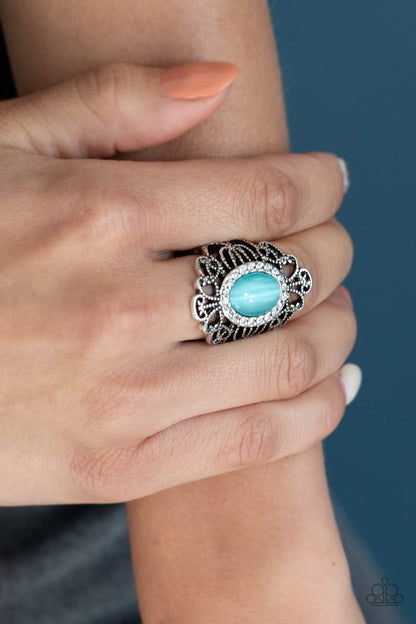Dashingly Dewy-blue-Paparazzi ring