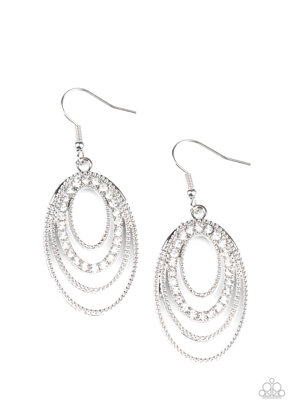 Date Night Diva - white - Paparazzi earrings