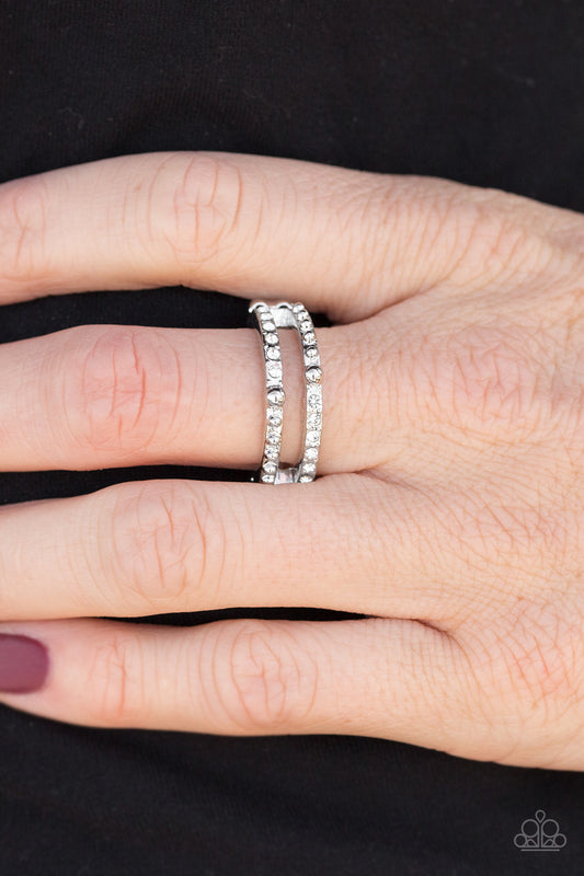 Dauntless Shimmer - white - Paparazzi ring