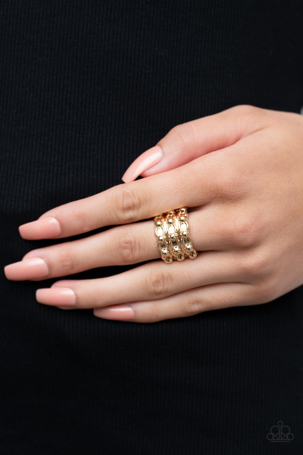 Dauntless Demeanor - gold - Paparazzi ring