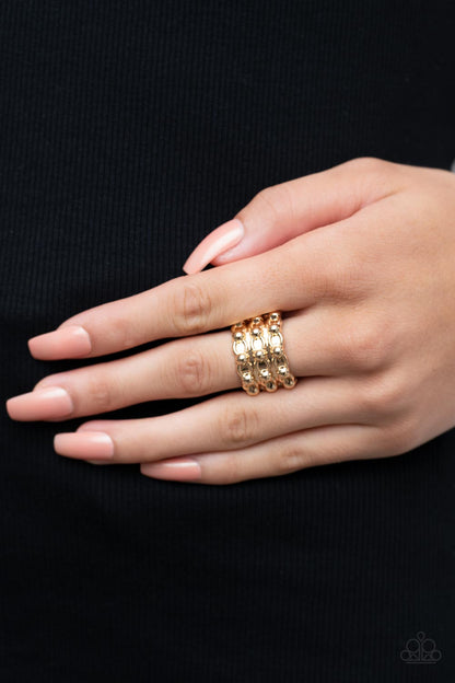 Dauntless Demeanor - gold - Paparazzi ring