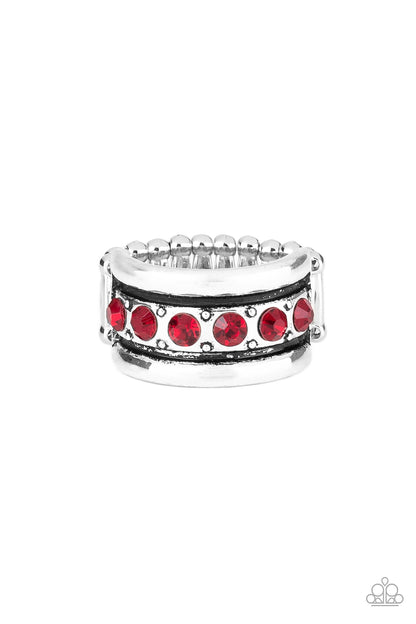 Dauntless Shine - red - Paparazzi ring