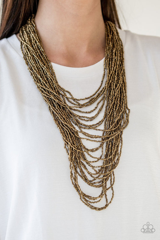 Dauntless Dazzle-brass-Paparazzi necklace