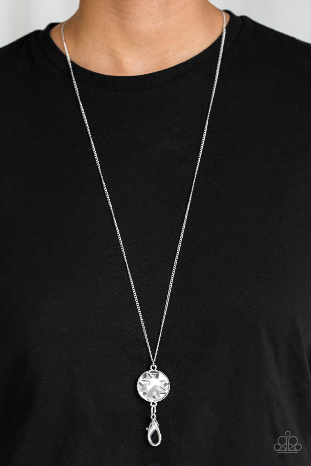 Dauntless Diva-white LANYARD-Paparazzi necklace