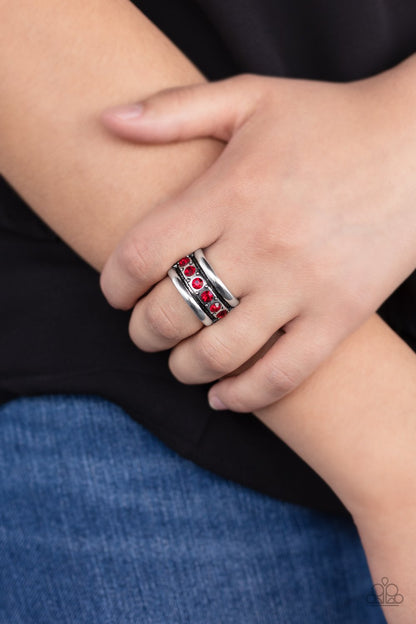 Dauntless Shine-red-Paparazzi ring