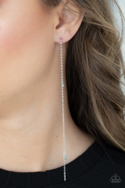 Dauntlessly Dainty - blue - Paparazzi earrings