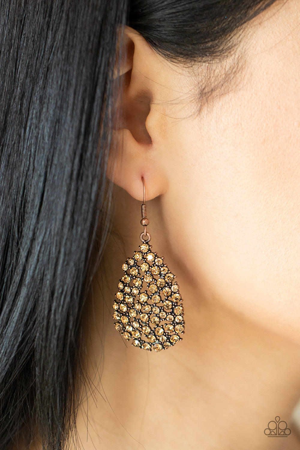 Daydreamy Dazzle - copper - Paparazzi earrings