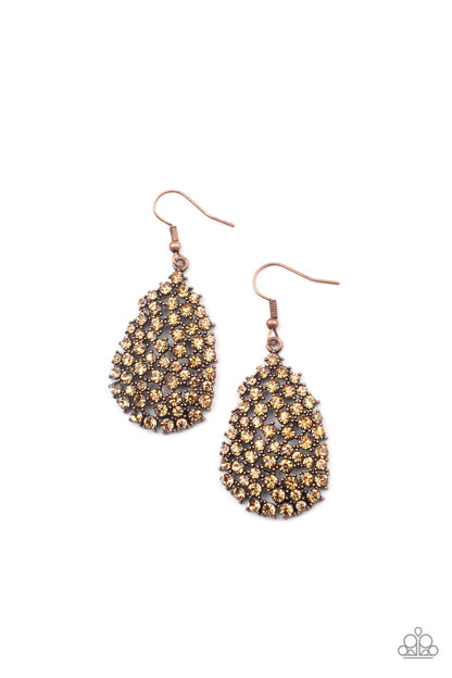 Daydreamy Dazzle - copper - Paparazzi earrings