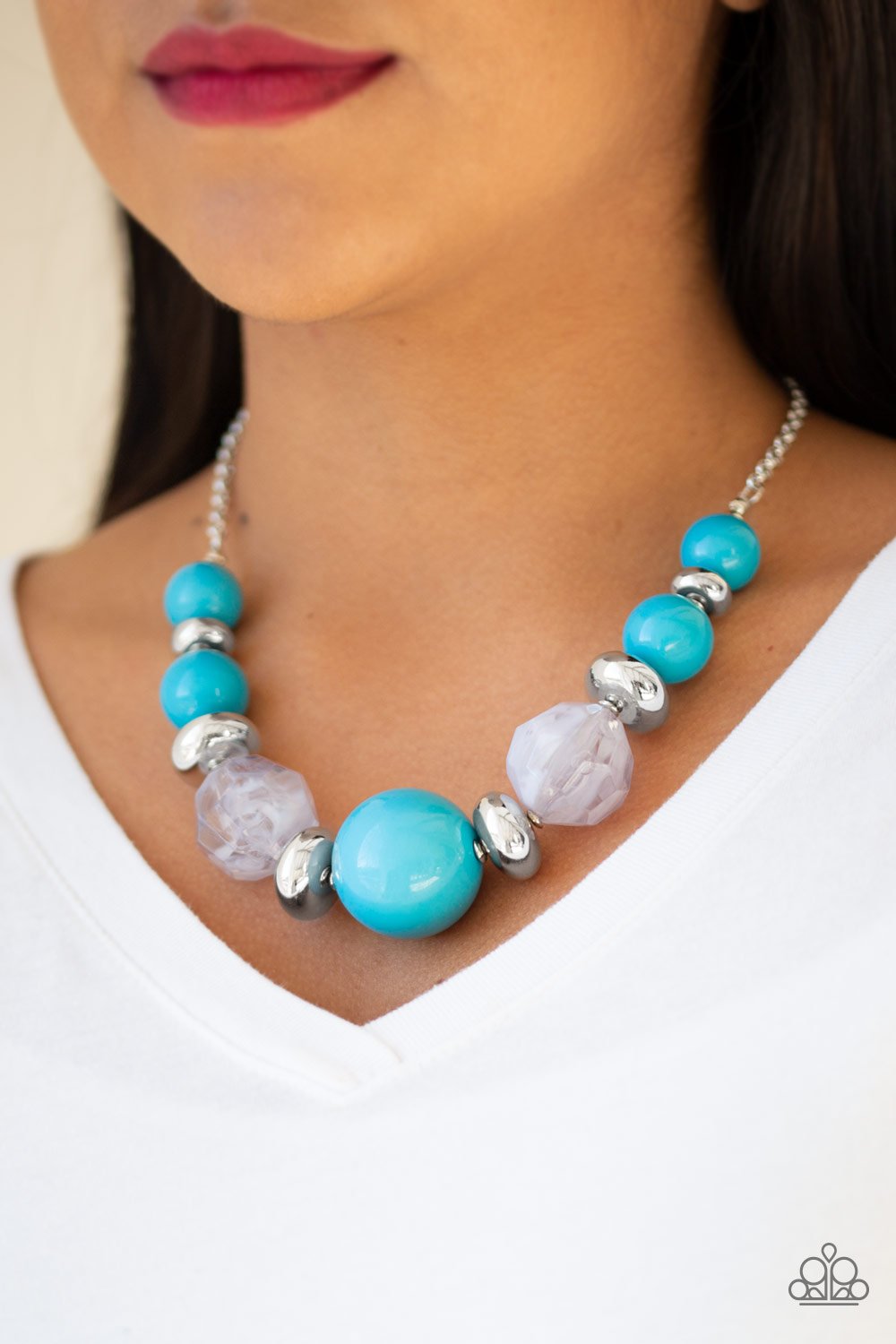 Daytime Drama - blue - Paparazzi necklace