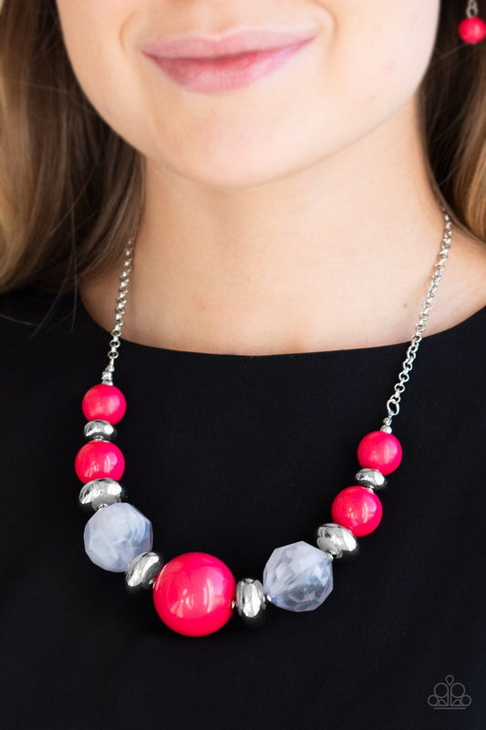 Daytime Drama-pink-Paparazzi necklace