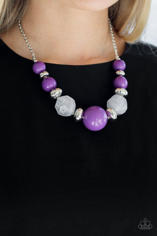 Daytime Drama-purple-Paparazzi necklace