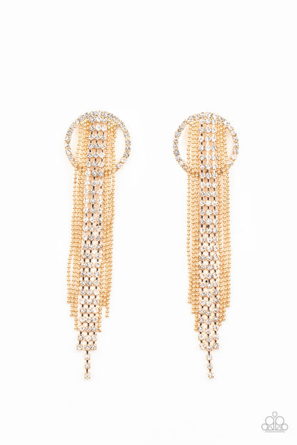 Dazzle by Default - gold - Paparazzi earrings