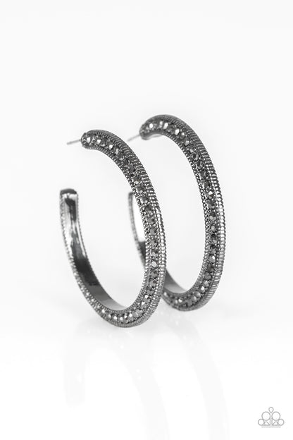 Dazzling Diamond-naire - black - Paparazzi earrings