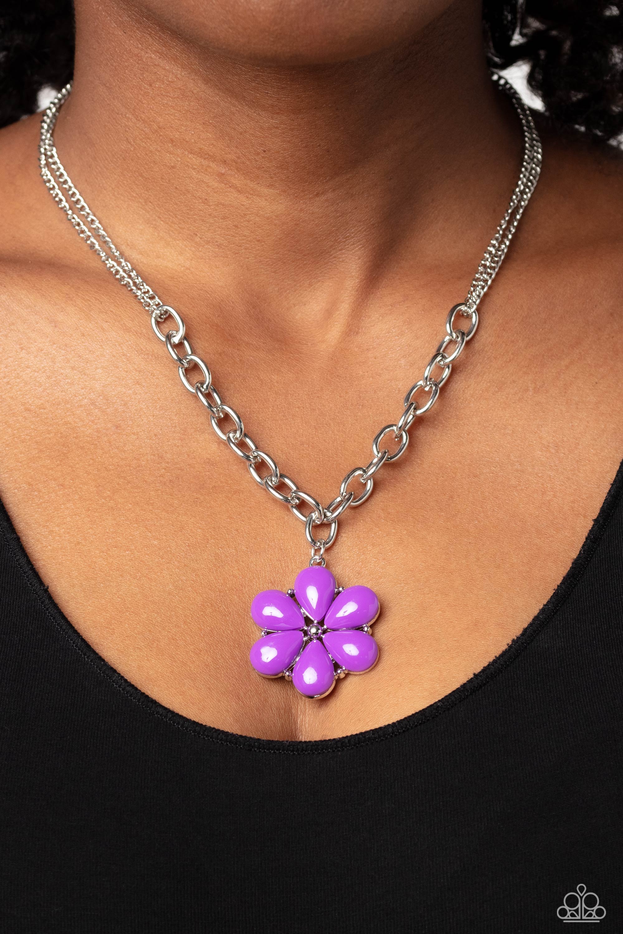Purple Sapphire Diamond Flower Necklace 67410: buy online in NYC. Best  price at TRAXNYC.