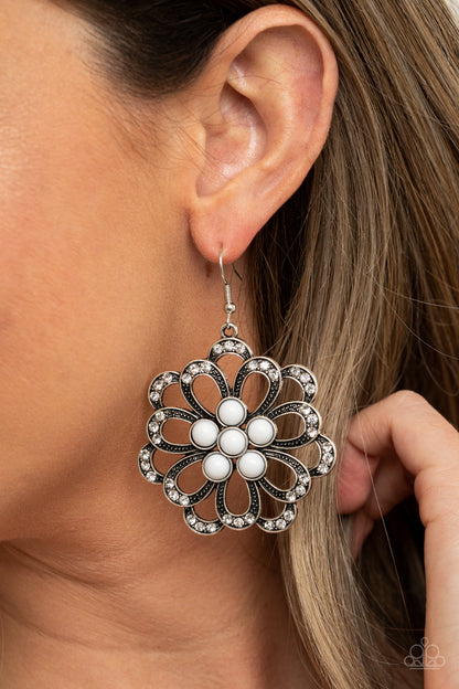 Dazzling Dewdrops - white - Paparazzi earrings
