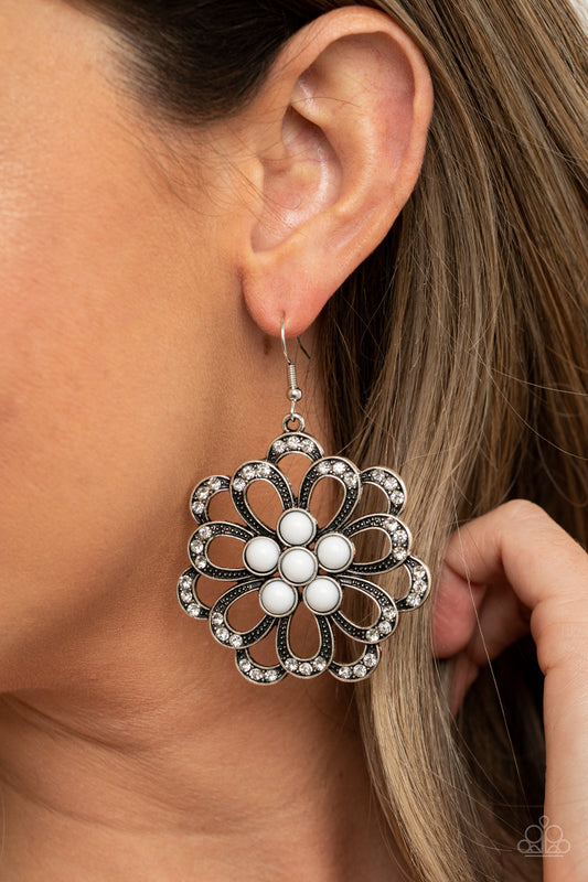 Dazzling Dewdrops - white - Paparazzi earrings