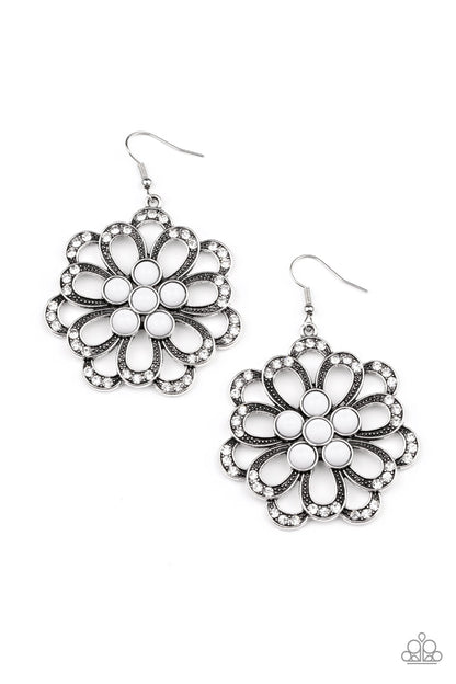 Dazzling Dewdrops - white - Paparazzi earrings