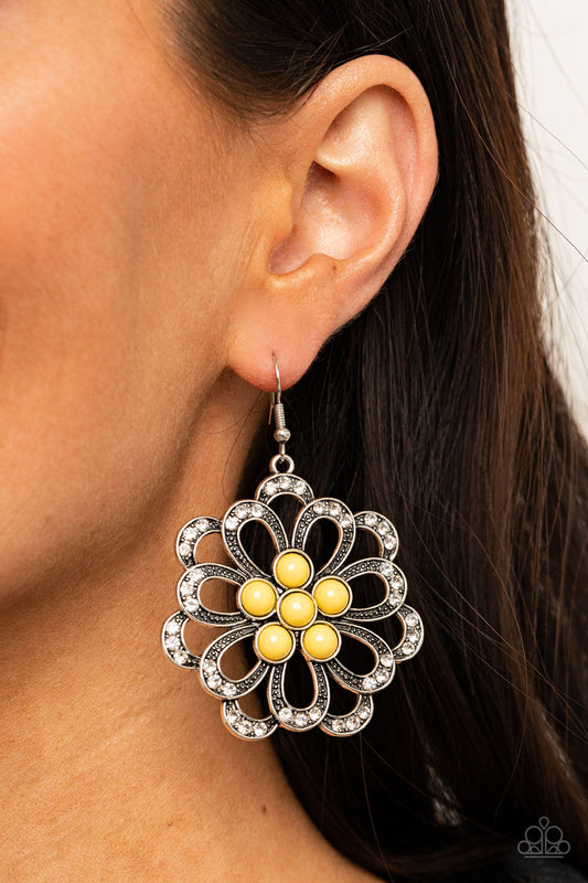 Dazzling Dewdrops - yellow - Paparazzi earrings