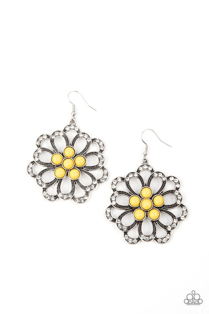 Dazzling Dewdrops - yellow - Paparazzi earrings