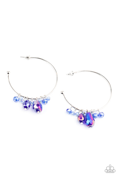 Dazzling Downpour - blue - Paparazzi earrings