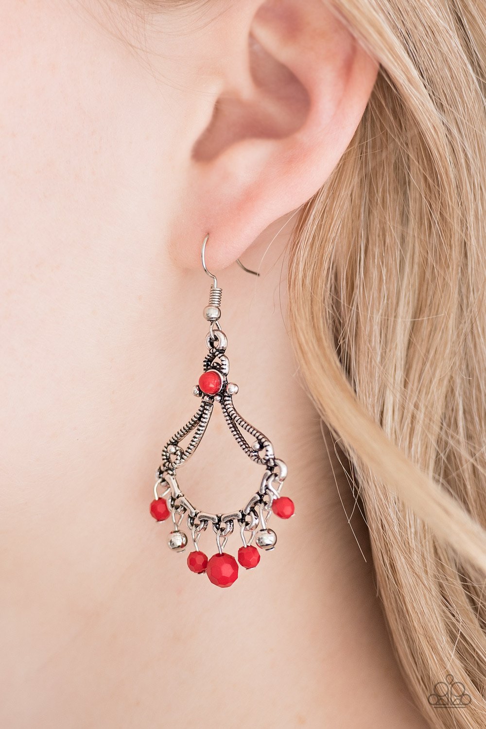 Dazzling Date Night - red - Paparazzi earrings