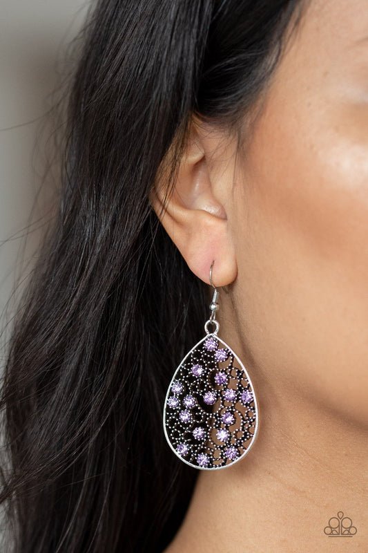Dazzling Dew-purple-Paparazzi earrings