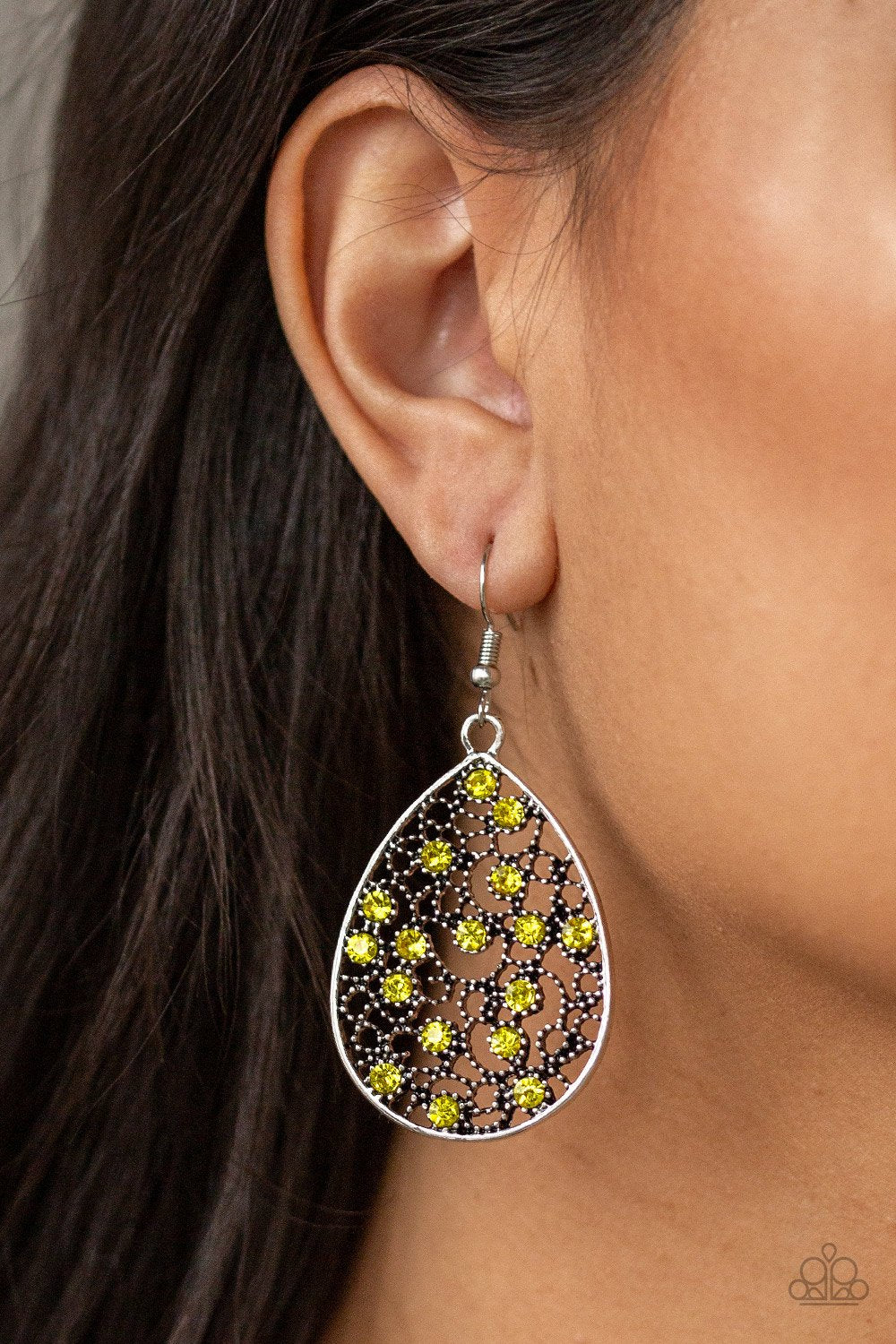 Dazzling Dew-yellow-Paparazzi earrings