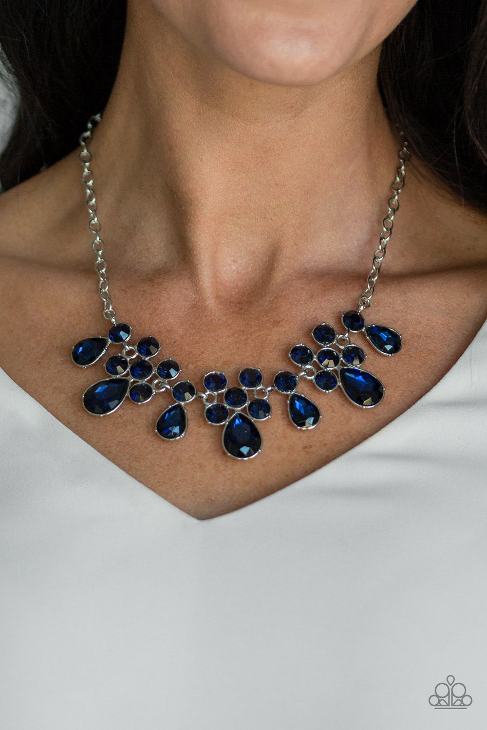 Debutante Drama-blue-Paparazzi necklace