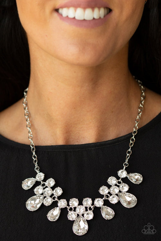 Debutante Drama-white-Paparazzi necklace