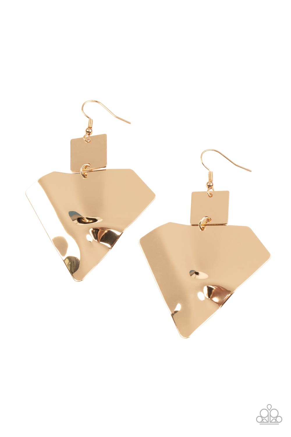 Deceivingly Deco - gold - Paparazzi earrings