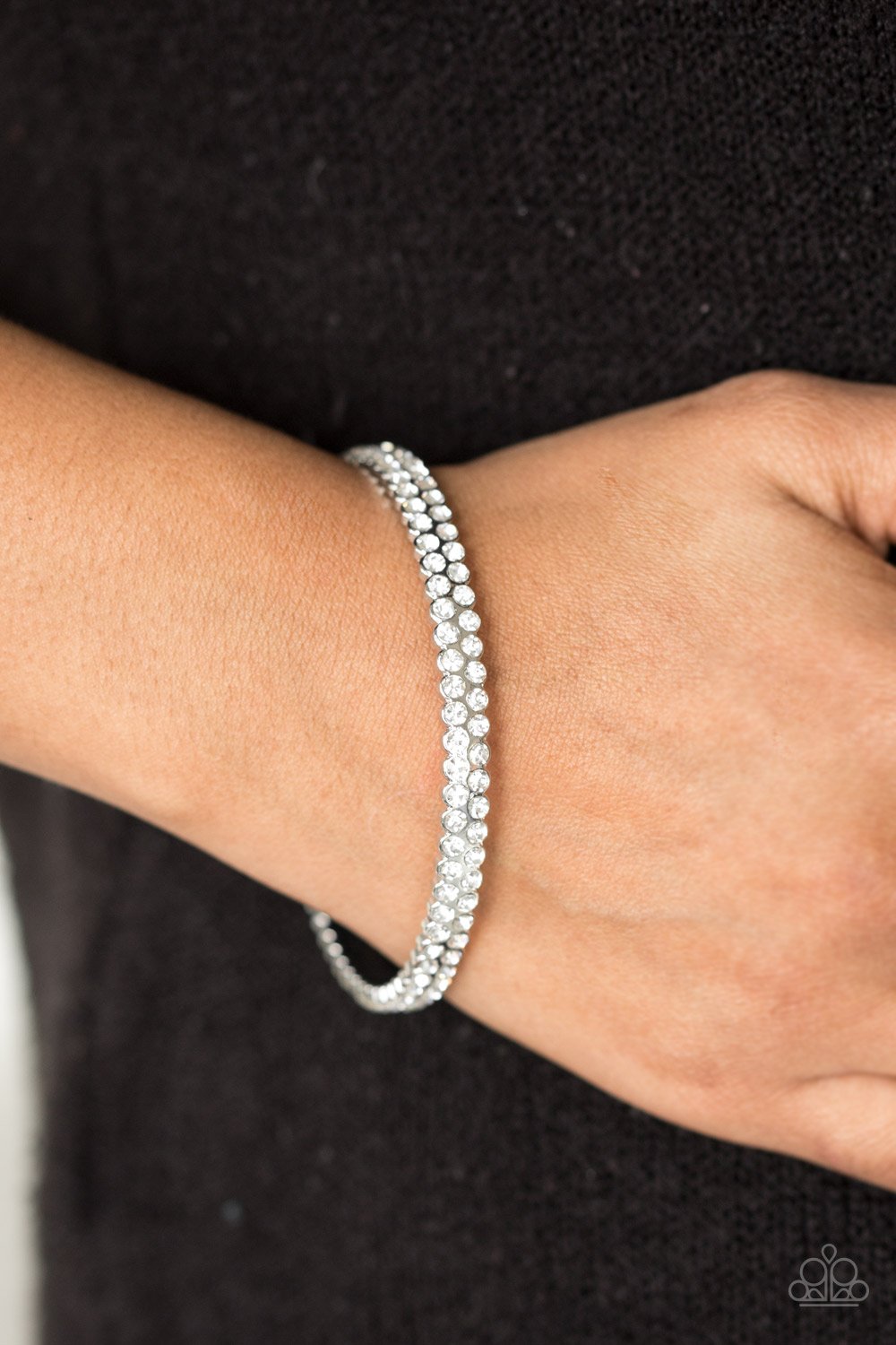 Decked Out in Diamonds - white - Paparazzi bracelet