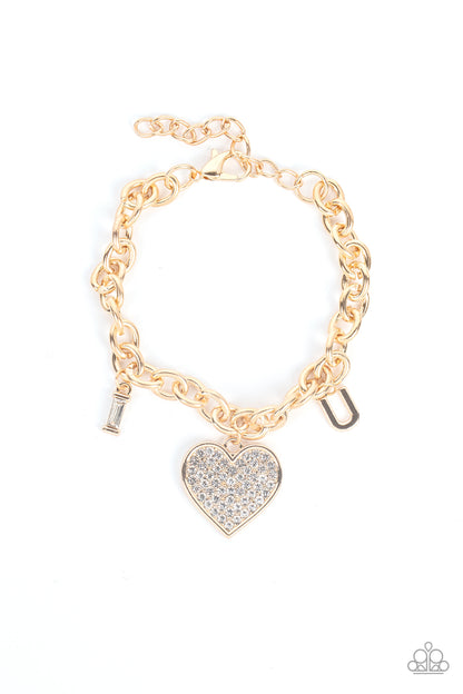 Declaration of Love - gold - Paparazzi bracelet